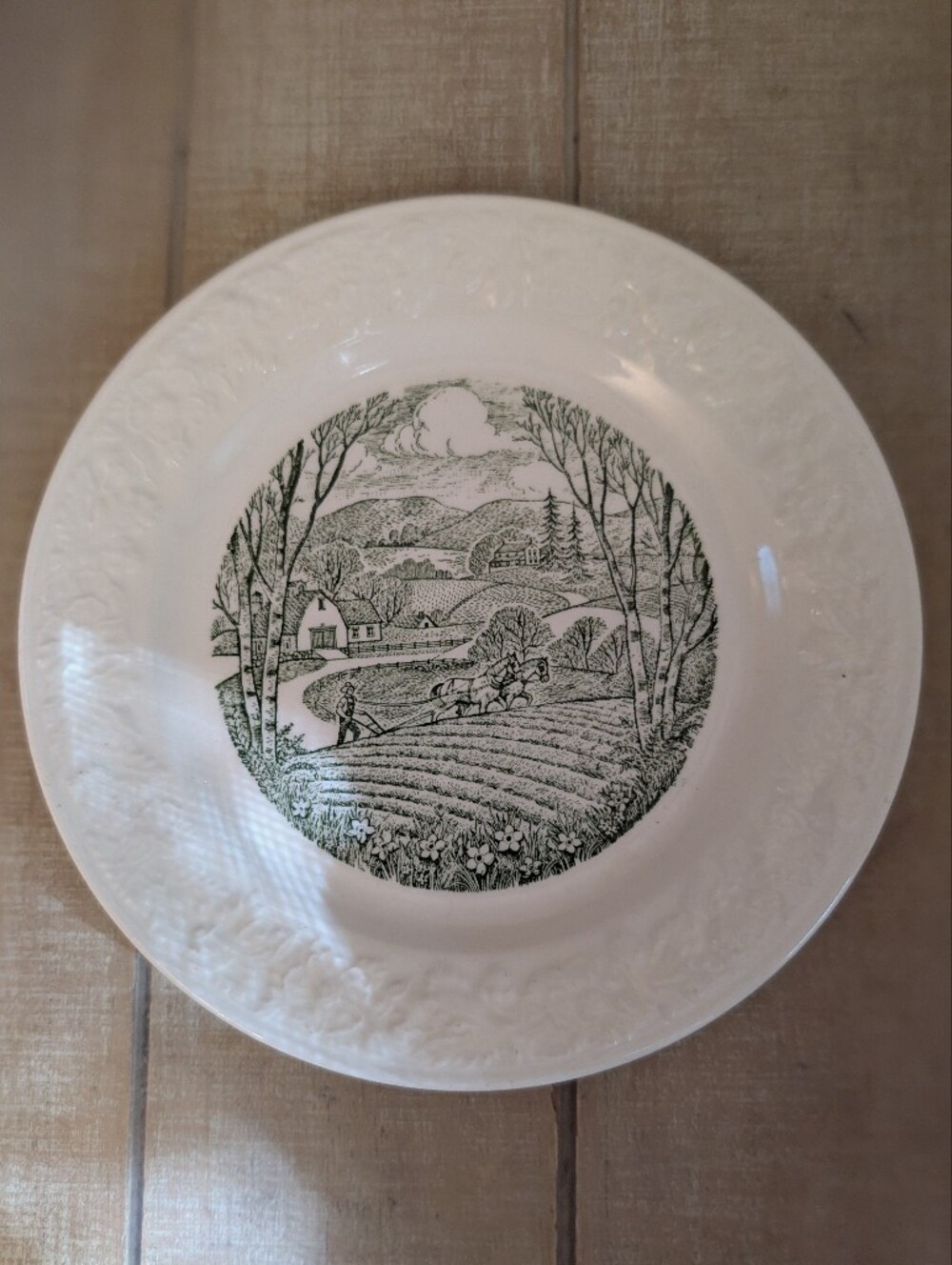 Vintage MCM Homer Laughlin Pastoral Appetizer Plate